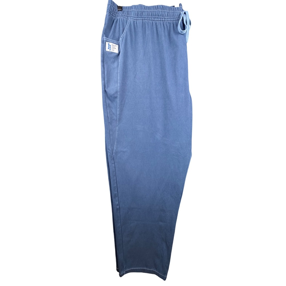 Blue Streetwear Elastic Waist Drawstring Pants Mens 5XL Cotton Blend Stretch